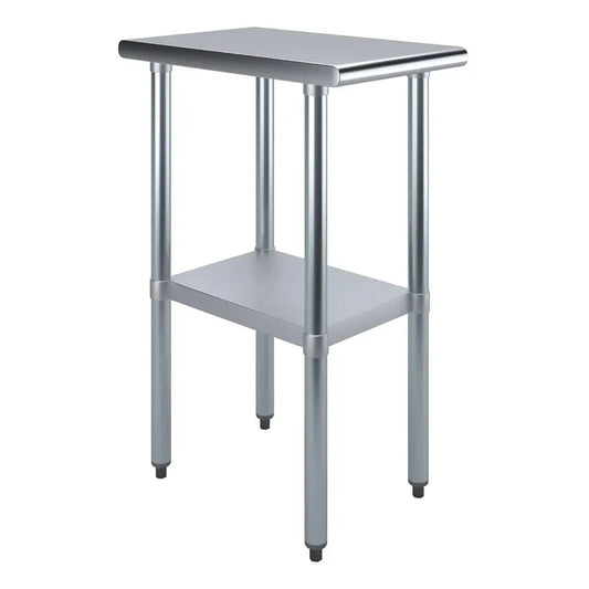 24 x 15 Stainless Steel Work Table | Metal Utility Bench for Kitchen, Laundry, and Garage