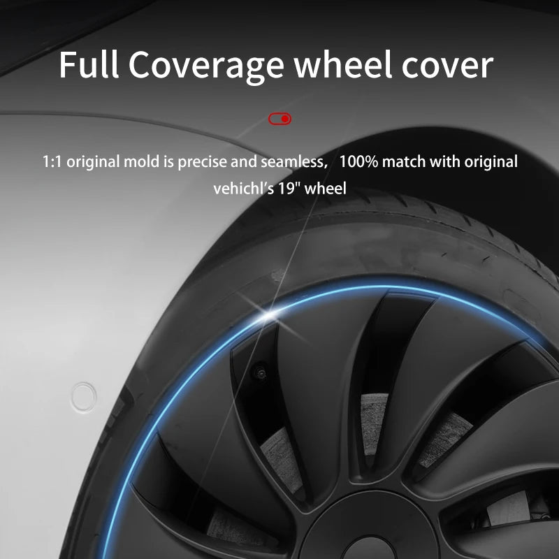 TSLLUG 4PCS 19-Inch Cyclone Style Hubcap for Tesla Model Y Juniper 2025-2026 Automobile Hubcap Full Rim Cover Accessories
