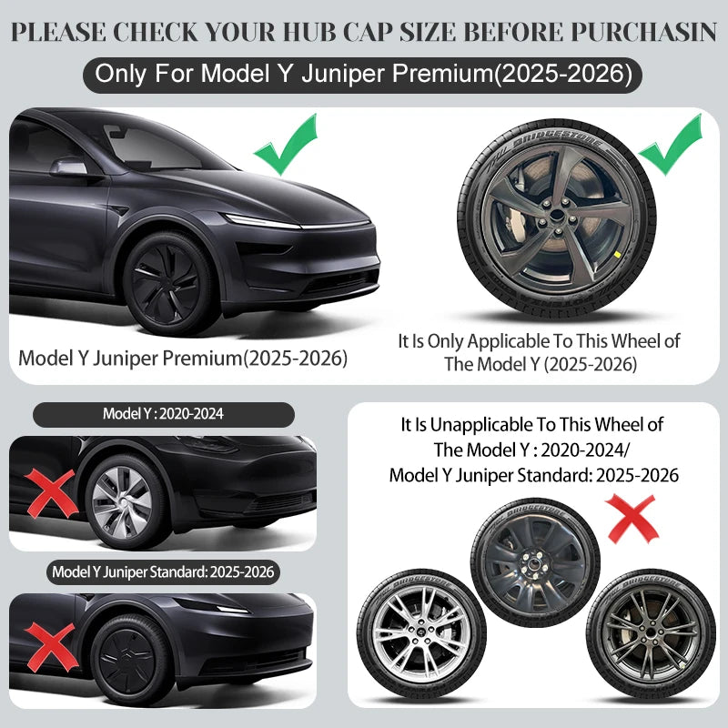 TSLLUG 4PCS 19-Inch Cyclone Style Hubcap for Tesla Model Y Juniper 2025-2026 Automobile Hubcap Full Rim Cover Accessories