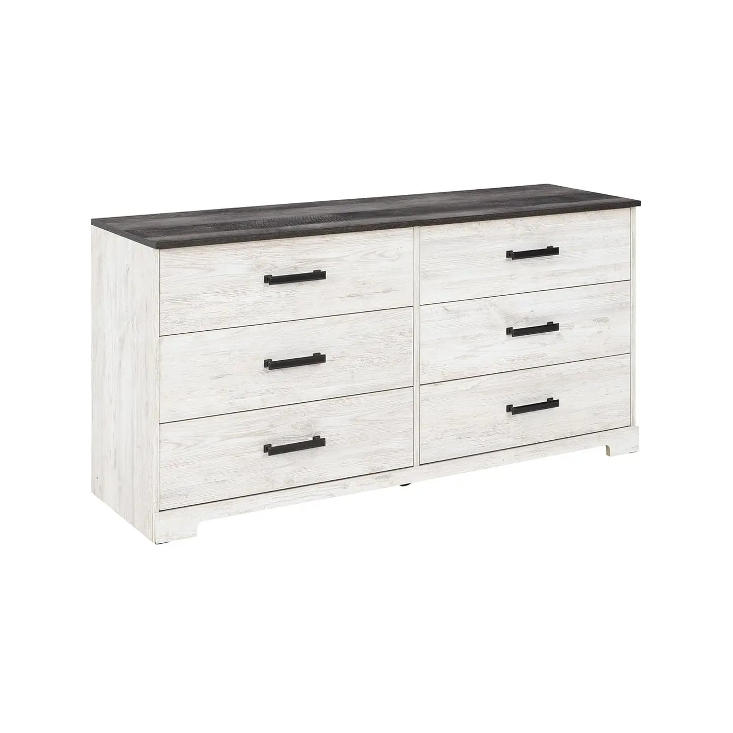 6 Drawer Double Dresser Wood Chest Storage Bedroom Furniture Whitewash Finish, Custom