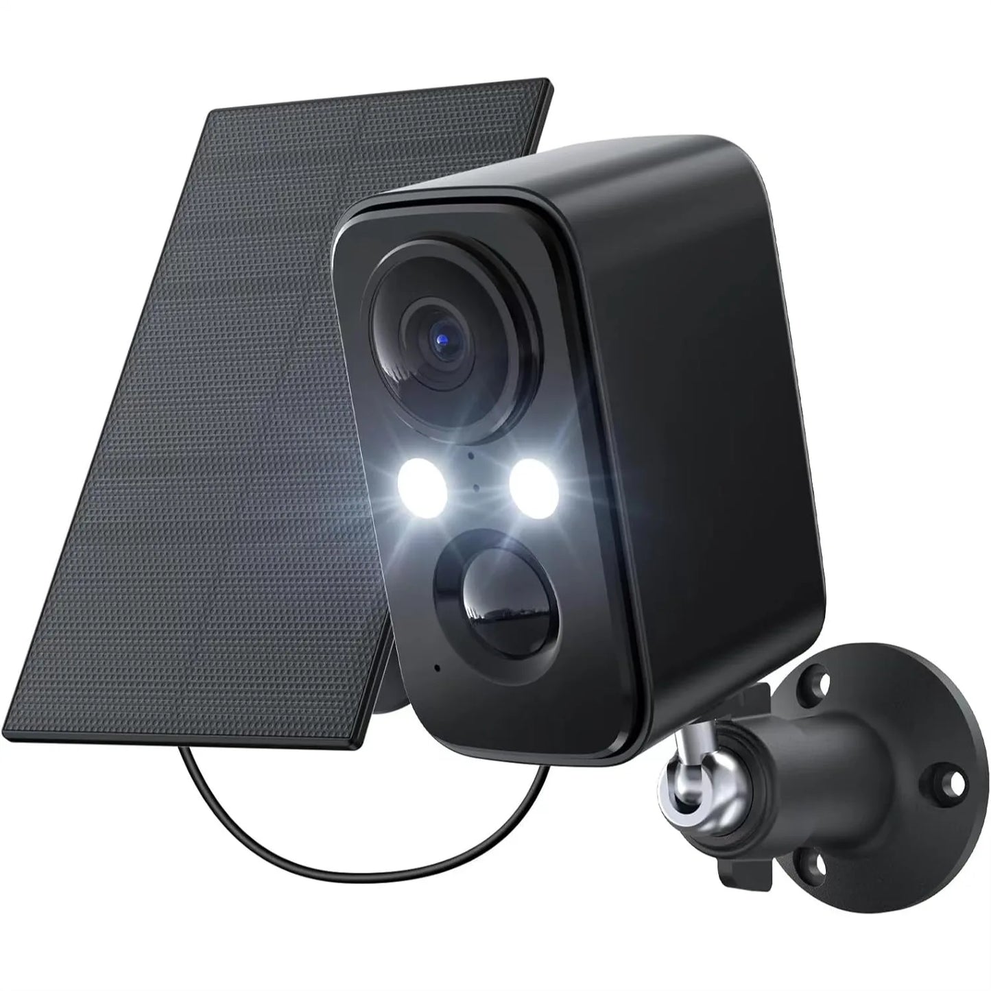 Wireless Outdoor Security Camera with Solar Panel, Motion Sensor, Floodlight & Night Vision - IP66 Waterproof Home Surveillance