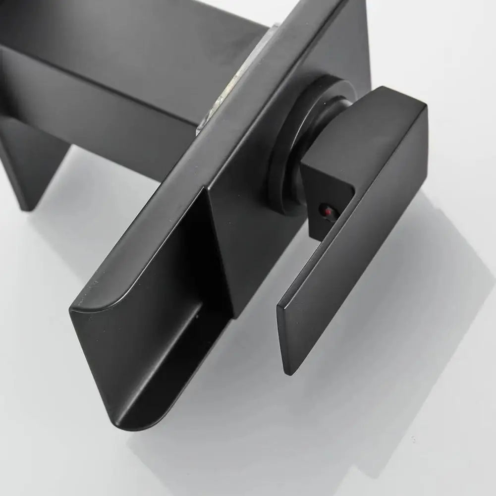 Matte Black Basin Faucet Mounted Single Lever Bathroom Crane Waterfall Brushed Nickel Bathroom Tap Hot Cold Water Mixer Taps