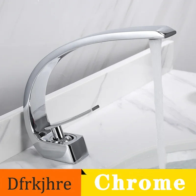 Basin Faucet Brass Chrome Faucet Brush Nickel Single Handle Deck Mounted Sink Mixer Tap Vanity Hot Cold Water Bathroom Faucets