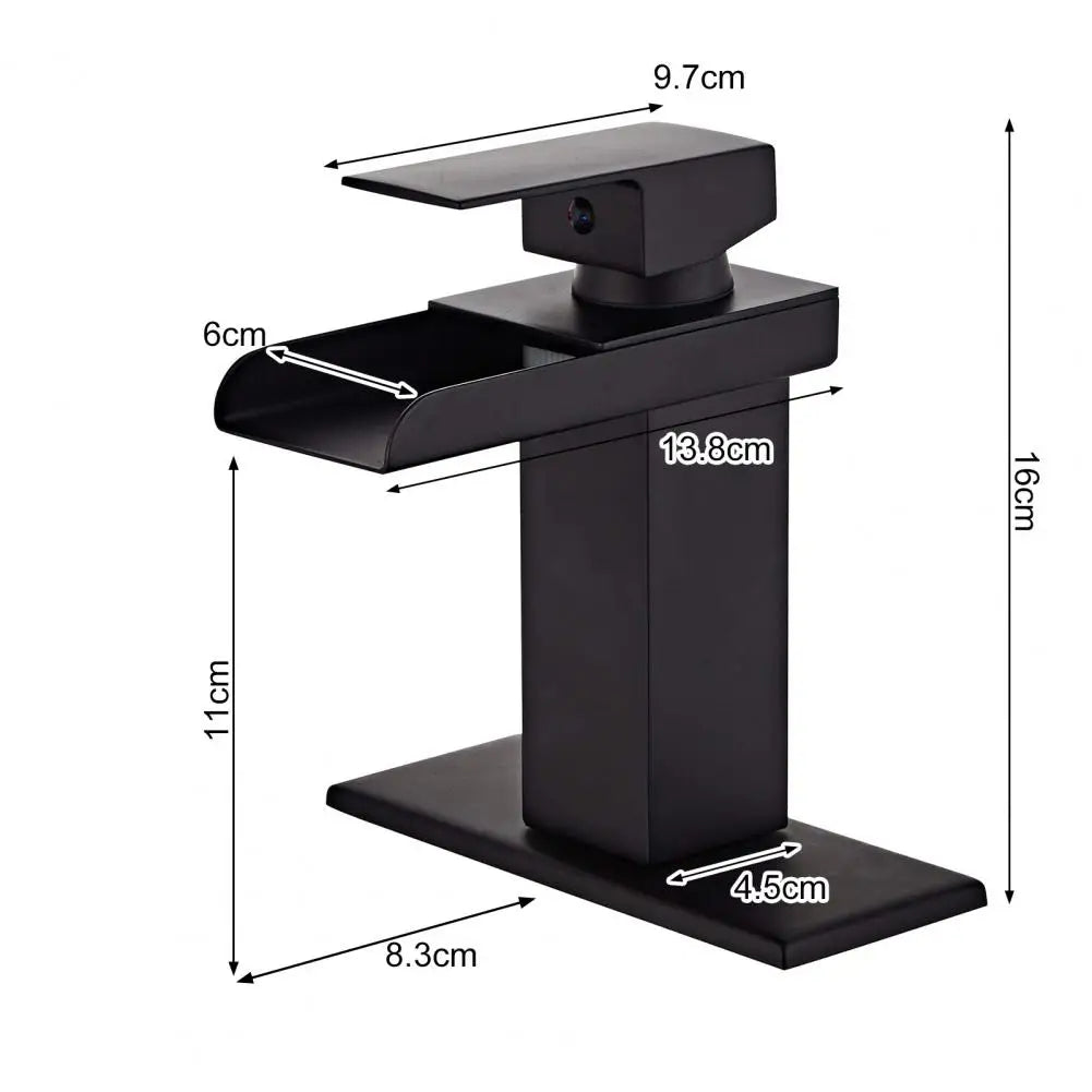 Matte Black Basin Faucet Mounted Single Lever Bathroom Crane Waterfall Brushed Nickel Bathroom Tap Hot Cold Water Mixer Taps