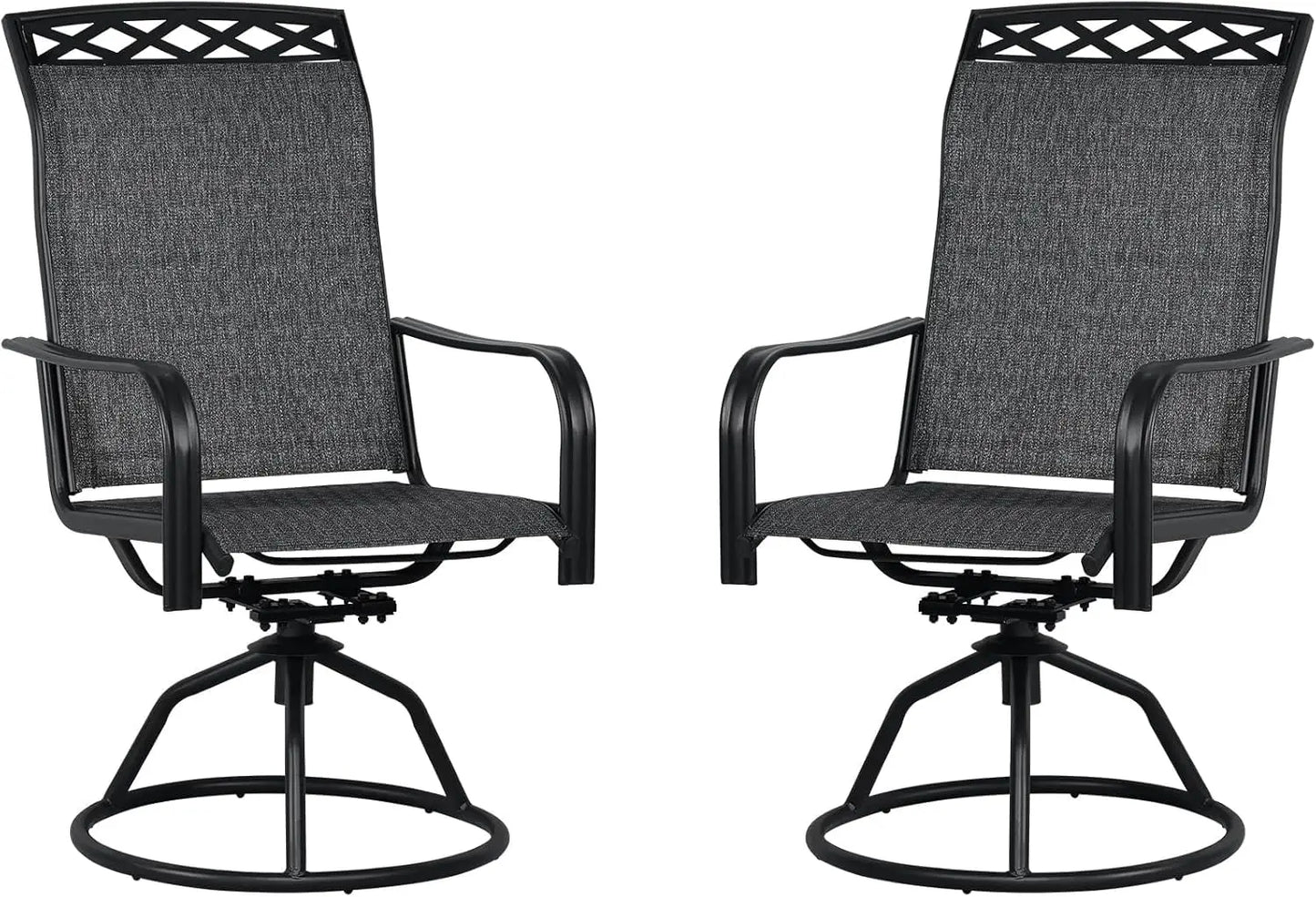 360° Swivel Rocker Patio Chairs Set 2 All Weather Ergonomic High Back 15° Rocking Outdoor Dining 2pc Custom