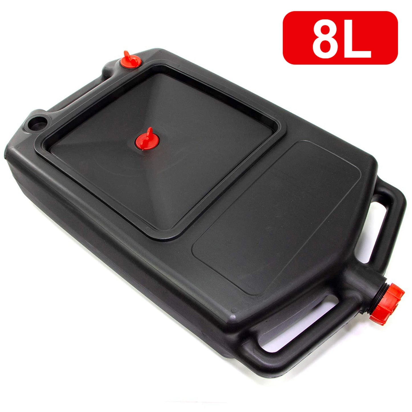 8L Spill-Proof Oil Drain Pan with Lid Waste Engine Oil Collector Anti Splash Heavy Duty Oil Change Tray for Cars & Motorcycles