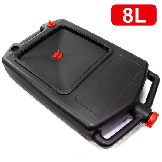 8L Spill-Proof Oil Drain Pan with Lid Waste Engine Oil Collector Anti Splash Heavy Duty Oil Change Tray for Cars & Motorcycles