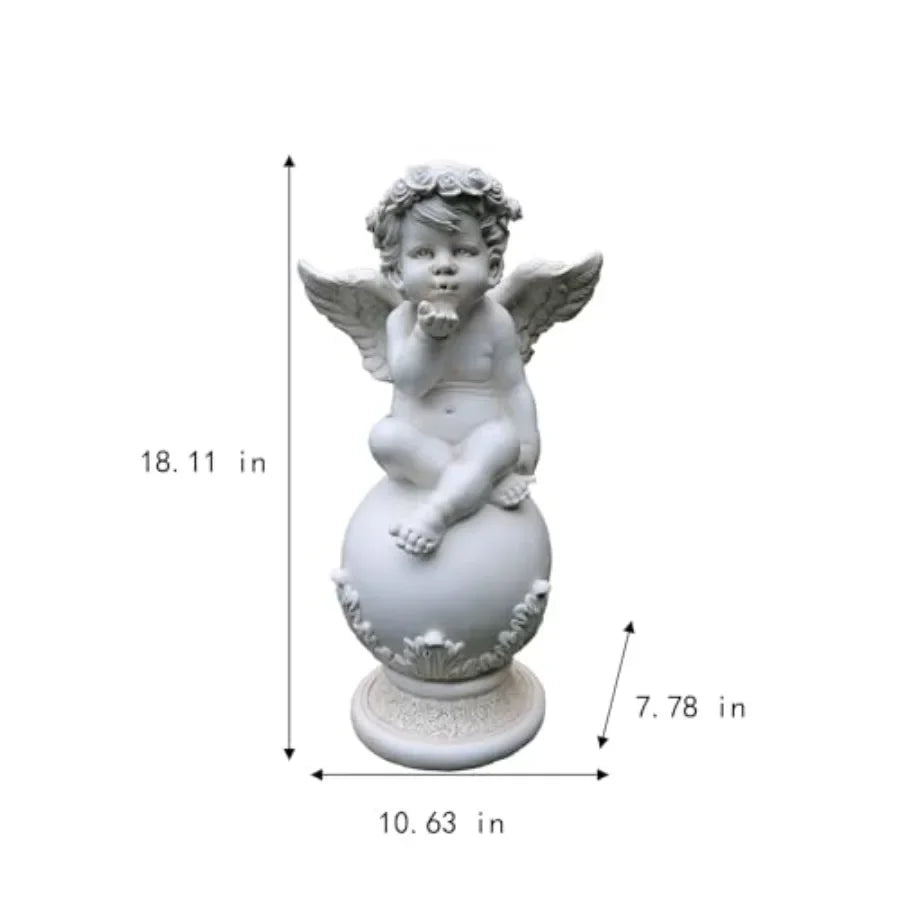 18in Angel Statue Cupid Sculpture Outdoor Decoration Patio Garden Decoration Porch Lawn Angel Garden Sculpture and Statuary Ang